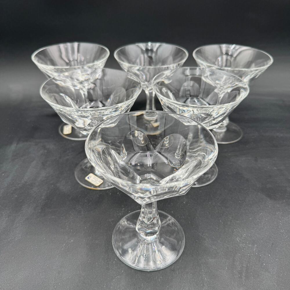 Vintage Champagne Tall Sherbet Stemware by Crystal Clear Industries Set of 6